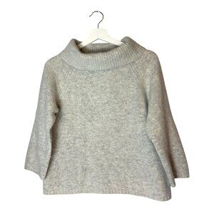 Rafaella Vintage Angora Rabbit Wool Blend Sweater Size Large Grey ¾ Sleeve Cozy